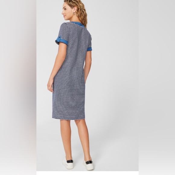 Chicos Nicholle Denim Trim Casual Dress - Picture 7 of 12